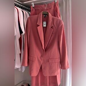 Boyfriend blazer and high waisted wide leg trouser set